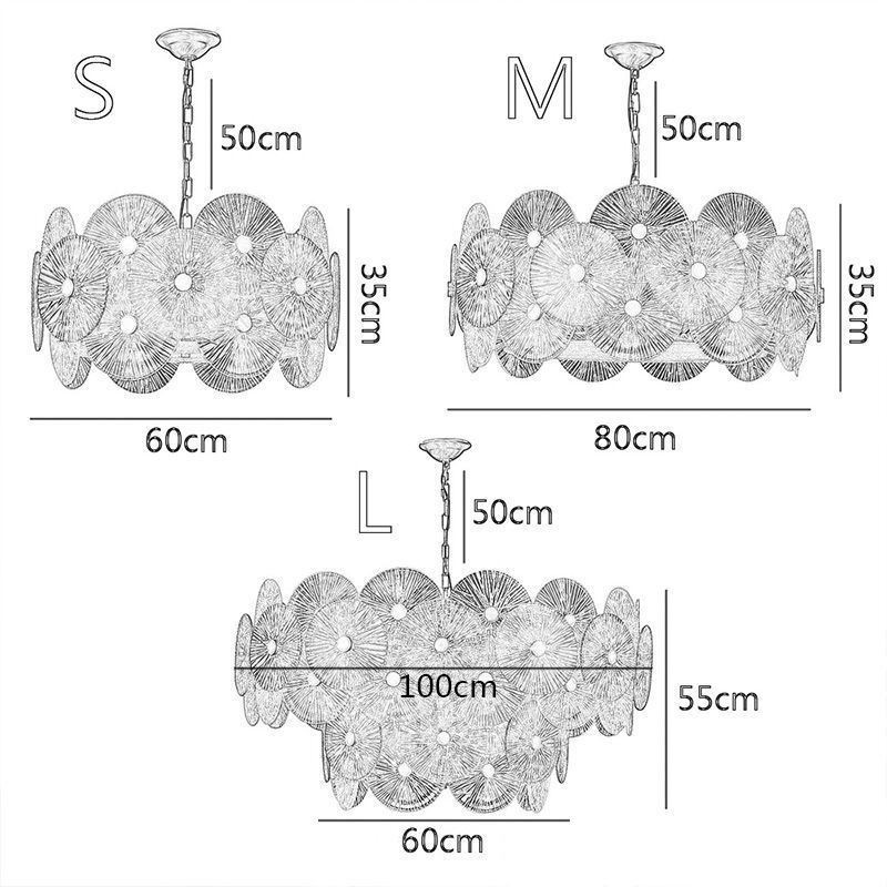 Modern Spark Disc Chandelier Firework Glass Pendant Lamp Home Deco Lighting