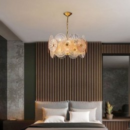 Modern Spark Disc Chandelier Firework Glass Pendant Lamp Home Deco Lighting