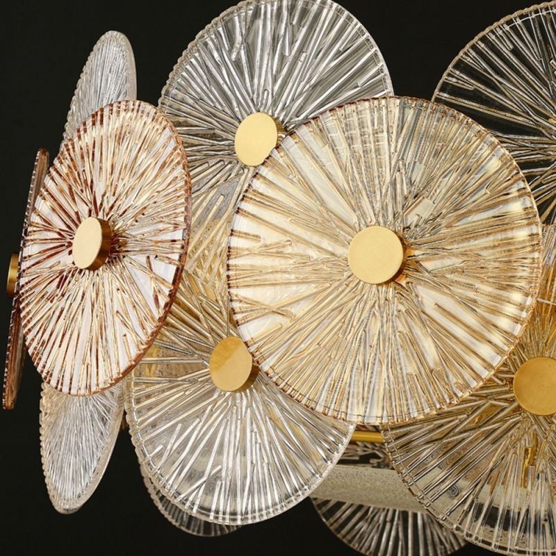 Modern Spark Disc Chandelier Firework Glass Pendant Lamp Home Deco Lighting