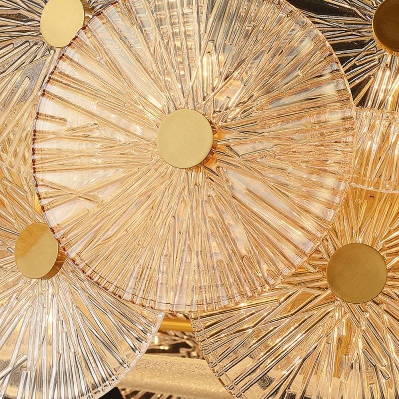 Modern Spark Disc Chandelier Firework Glass Pendant Lamp Home Deco Lighting