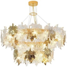 Maple Leaf Pendant Light European Home Decor Glass Chandelier