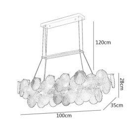 Luxury Glass Chandelier Fashion Lamp Shell Shape Glass Hanging Lamp