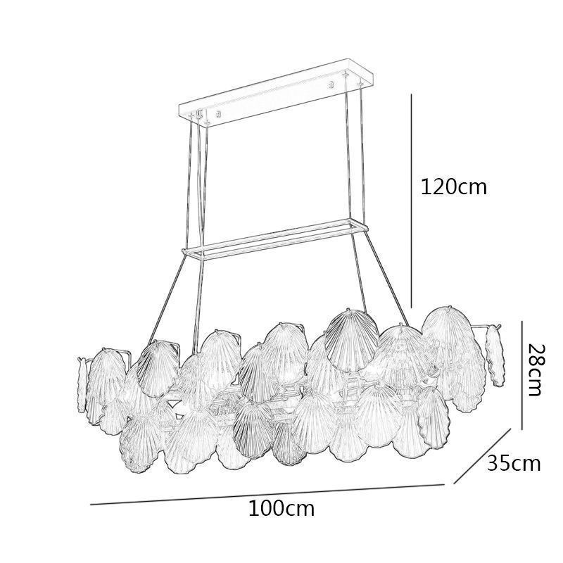 Luxury Glass Chandelier Fashion Lamp Shell Shape Glass Hanging Lamp