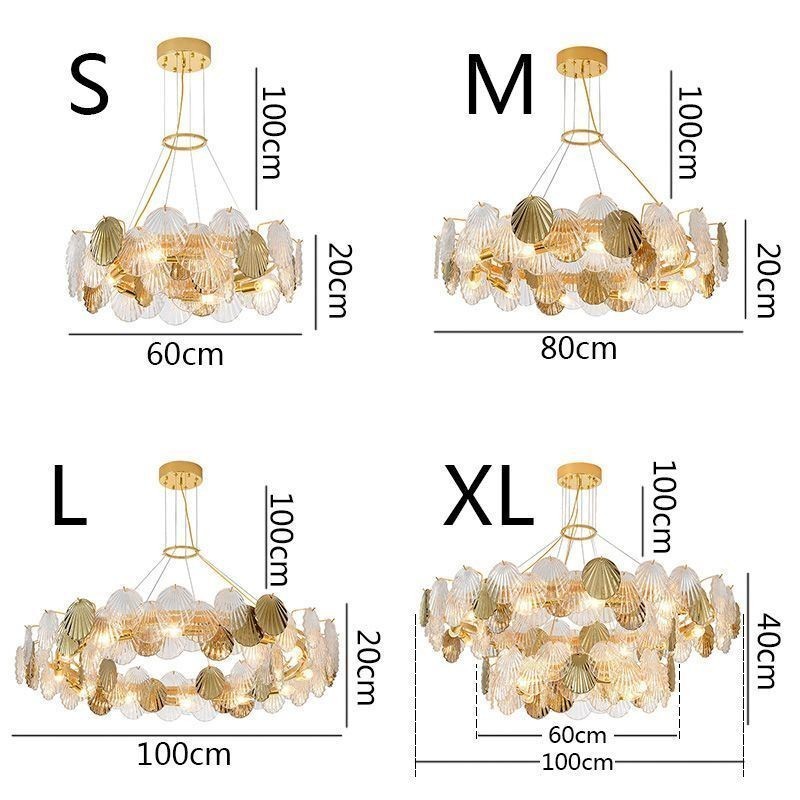 Modern Shell Glass Chandelier Lights Dining
