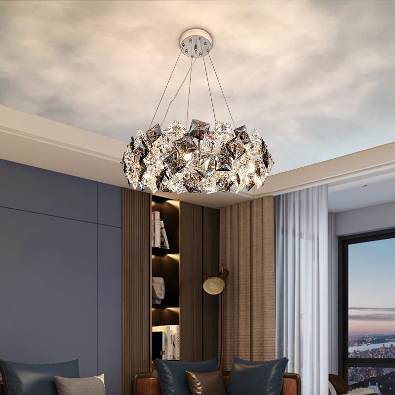 Light Luxury Glass Chandelier Modern Minimalist Pendant Lamp Living