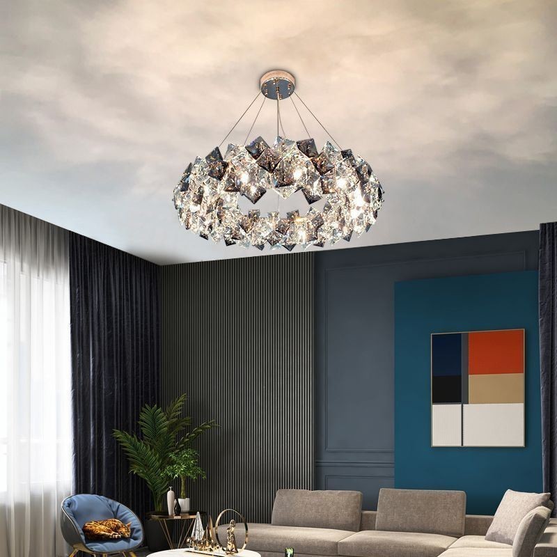 Light Luxury Glass Chandelier Modern Minimalist Pendant Lamp Living