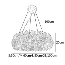 Light Luxury Glass Chandelier Modern Minimalist Pendant Lamp Living