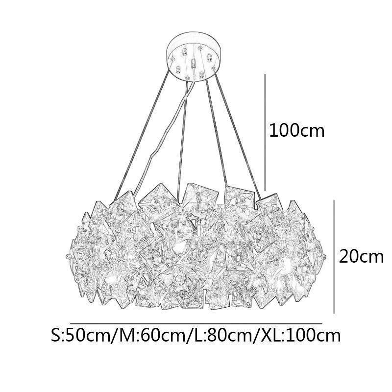 Light Luxury Glass Chandelier Modern Minimalist Pendant Lamp Living