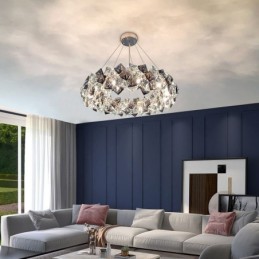 Light Luxury Glass Chandelier Modern Minimalist Pendant Lamp Living
