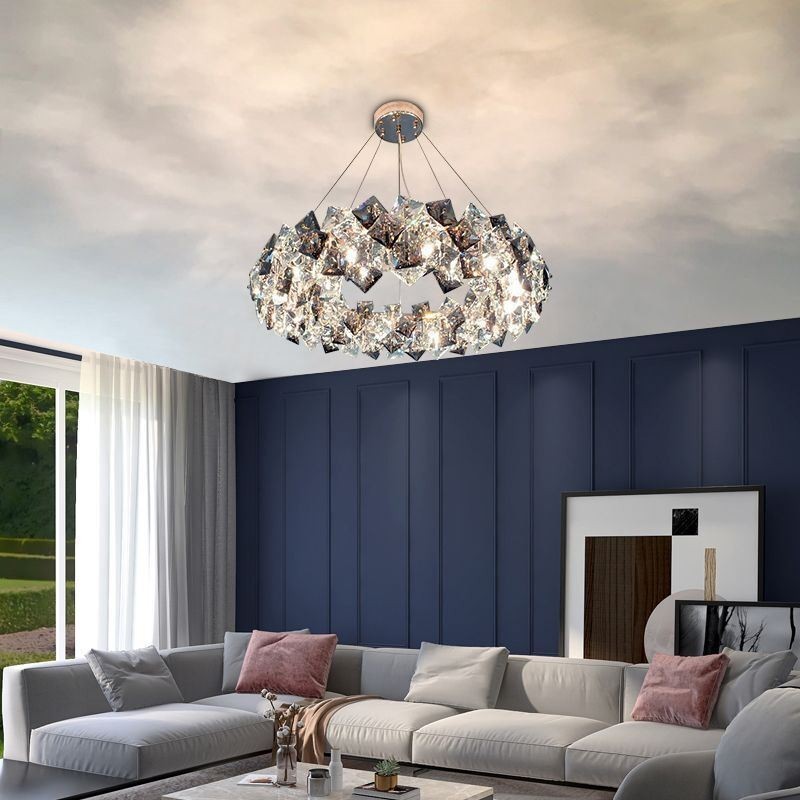 Light Luxury Glass Chandelier Modern Minimalist Pendant Lamp Living