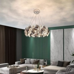 Light Luxury Glass Chandelier Modern Minimalist Pendant Lamp Living