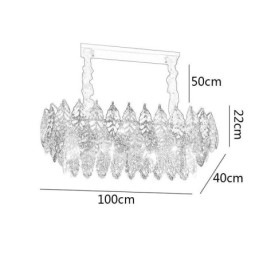 European Iron Pendant Light Creative Leaf Glass Chandelier
