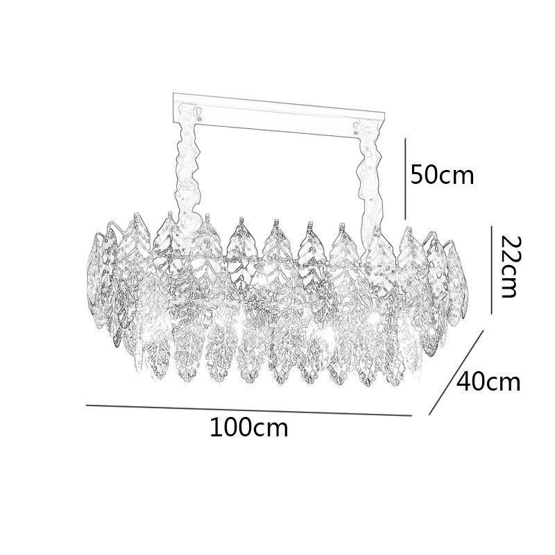 European Iron Pendant Light Creative Leaf Glass Chandelier