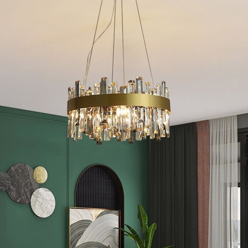 Luxury Glass Chandelier European Style Pendant Light Living