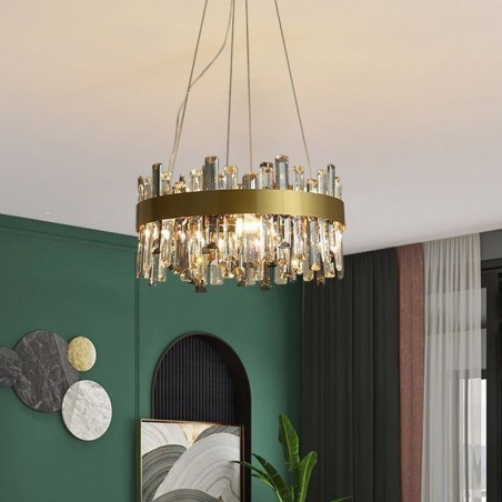Luxury Glass Chandelier European Style Pendant Light Living