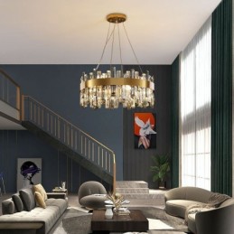 Luxury Glass Chandelier European Style Pendant Light Living