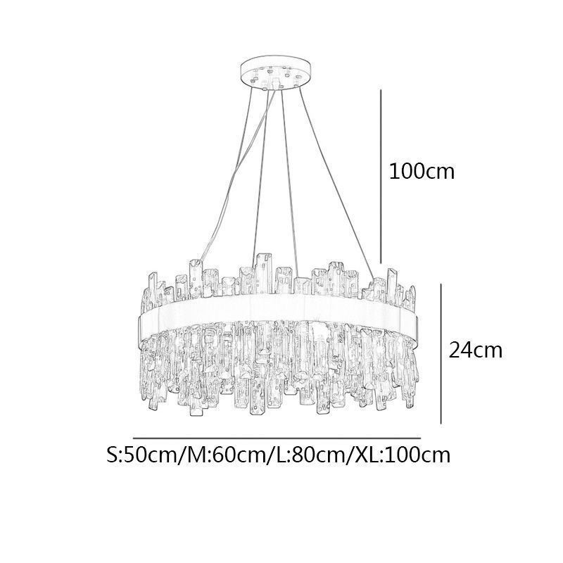 Luxury Glass Chandelier European Style Pendant Light Living