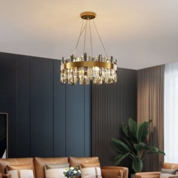 Luxury Glass Chandelier European Style Pendant Light Living