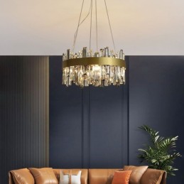 Luxury Glass Chandelier European Style Pendant Light Living