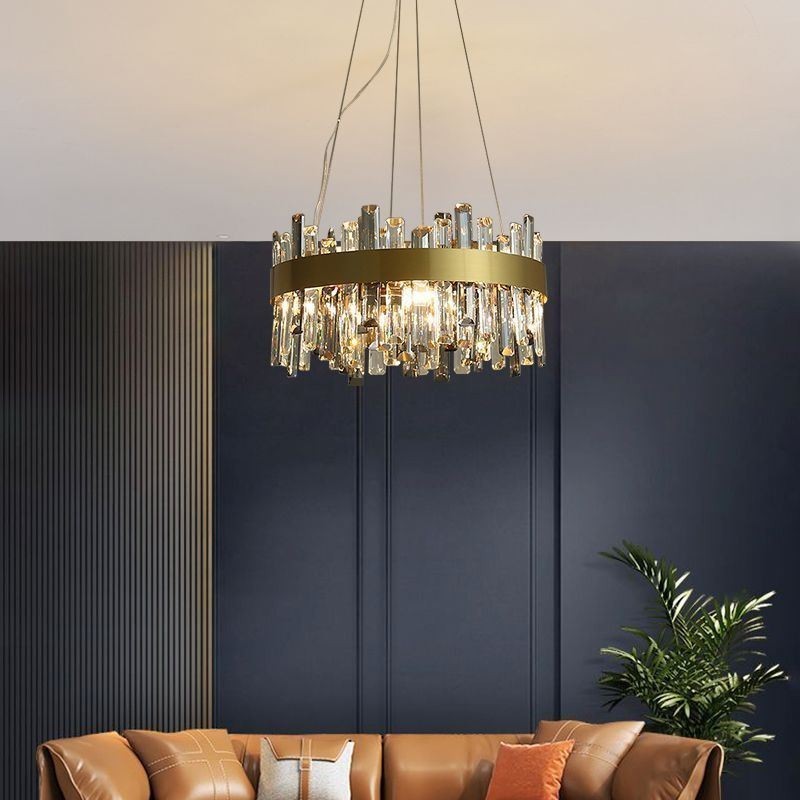 Luxury Glass Chandelier European Style Pendant Light Living