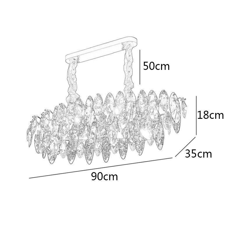 Light Luxury Pendant Light Home Décor Glass Chandelier Living