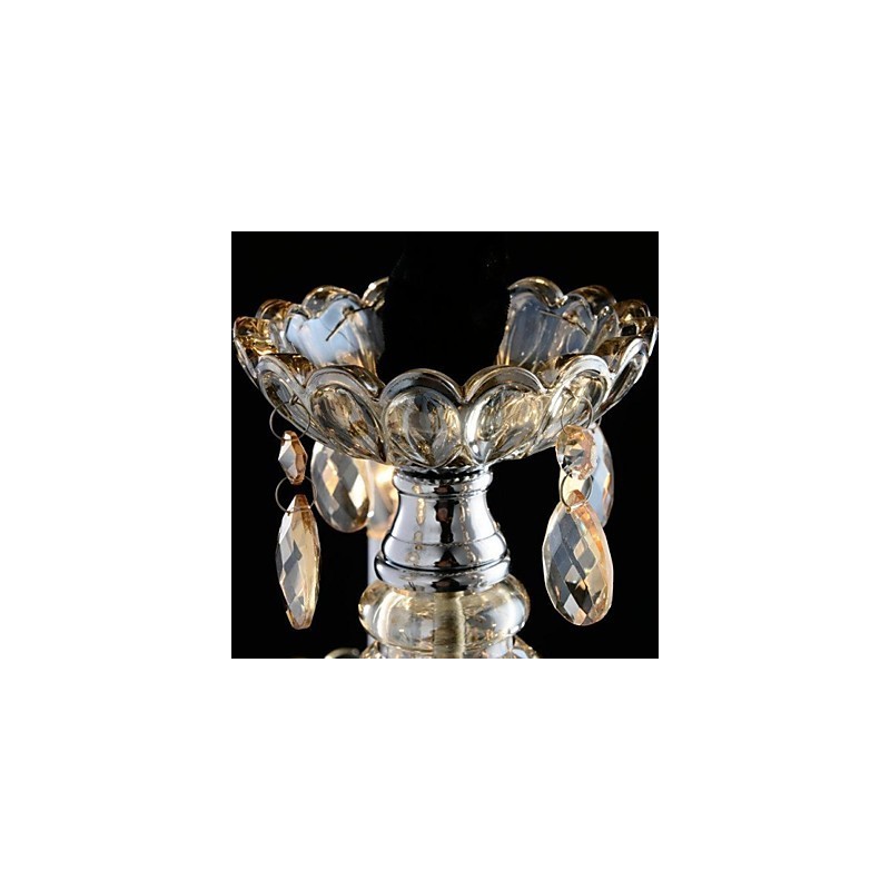 3 Light The style of palace Glass Chandelier With Candle Bulb