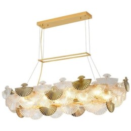 European Glass Pendant Light Fan Shaped Art Chandelier