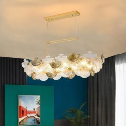 European Glass Pendant Light Fan Shaped Art Chandelier