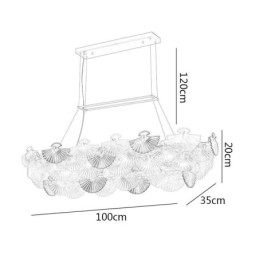 European Glass Pendant Light Fan Shaped Art Chandelier