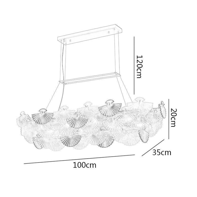 European Glass Pendant Light Fan Shaped Art Chandelier