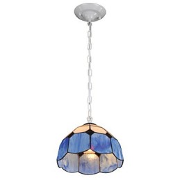 Chandelier Mini Style Country Garage white + blue Glass lights
