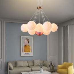 Moon Bubble Chandelier Modern 3D Print Balls Pendant Lamp