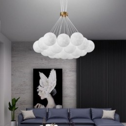 Moon Bubble Chandelier Modern 3D Print Balls Pendant Lamp