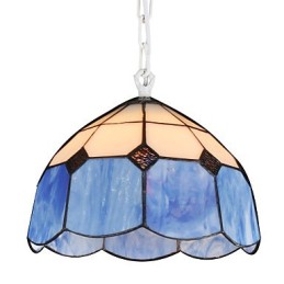 Chandelier Mini Style Country Garage white + blue Glass lights
