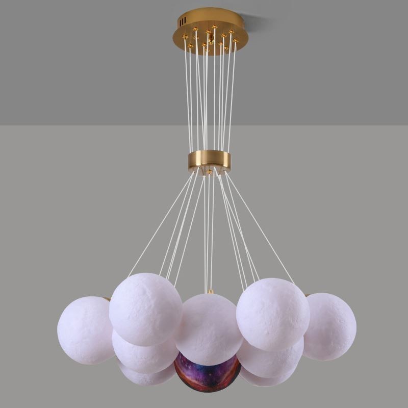 Moon Bubble Chandelier Modern 3D Print Balls Pendant Lamp