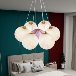 Moon Bubble Chandelier Modern 3D Print Balls Pendant Lamp