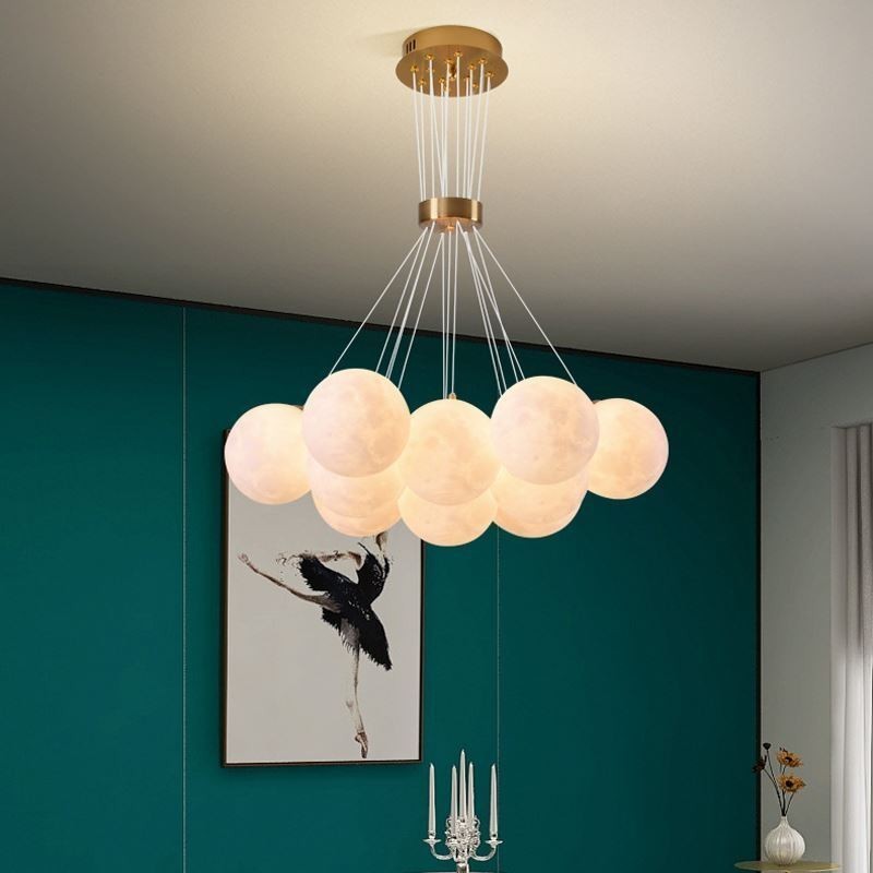 Moon Bubble Chandelier Modern 3D Print Balls Pendant Lamp