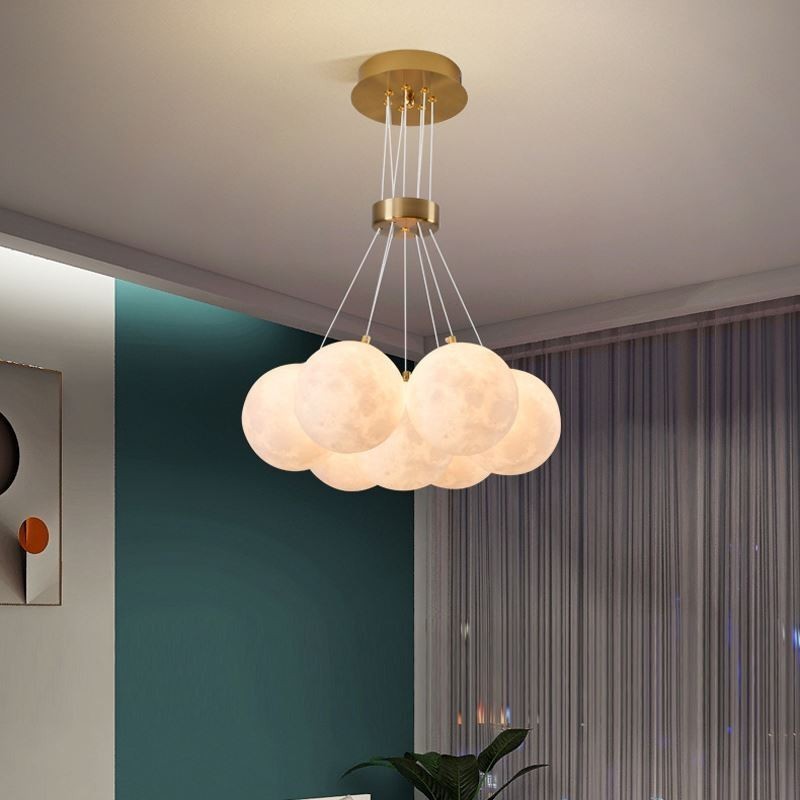Moon Bubble Chandelier Modern 3D Print Balls Pendant Lamp