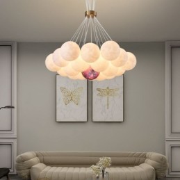 Moon Bubble Chandelier Modern 3D Print Balls Pendant Lamp