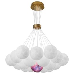 Moon Bubble Chandelier Modern 3D Print Balls Pendant Lamp