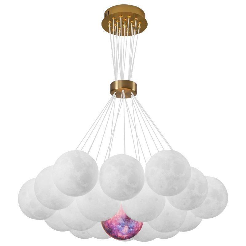 Moon Bubble Chandelier Modern 3D Print Balls Pendant Lamp