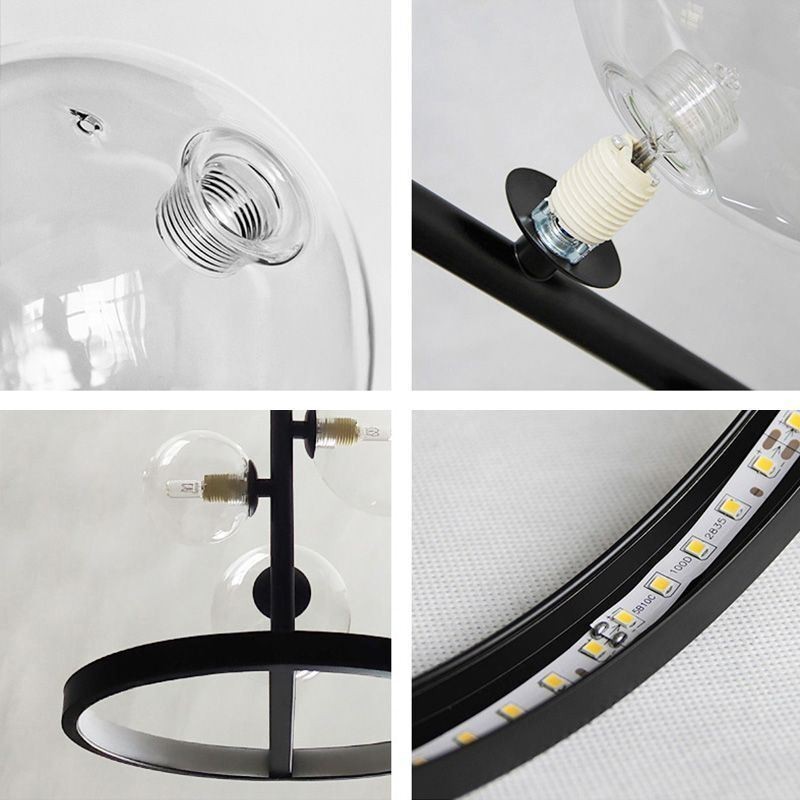 Modern Metal Chandelier Clear Glass Bubbles Pendant Lampss