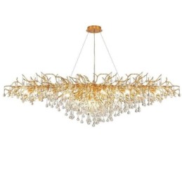 Luxury Crystal Chandelier Gold Modern Ceiling Hanging Lamp Dining