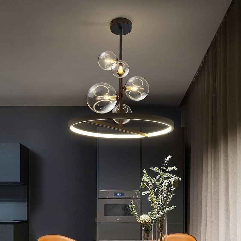 Modern Hanging Lights Fixture Chandelier Glass Bubble Pendant Light