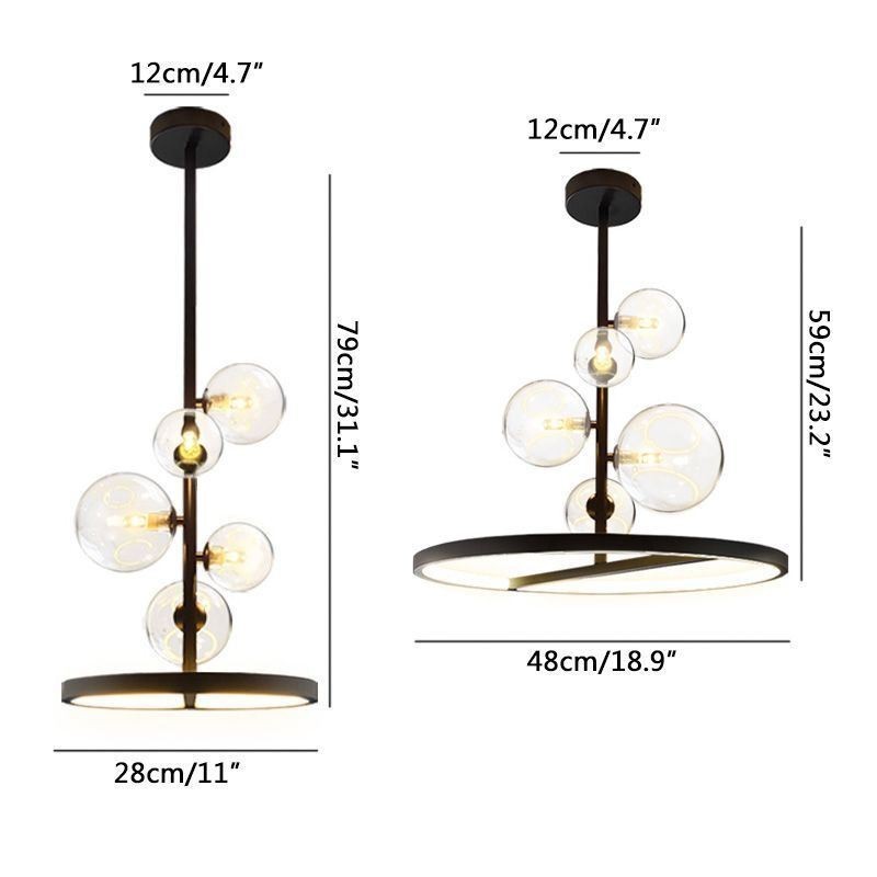 Modern Hanging Lights Fixture Chandelier Glass Bubble Pendant Light