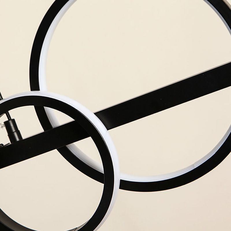 Modern Glass Bubble Pendant Light Black Long Bracket Lamps