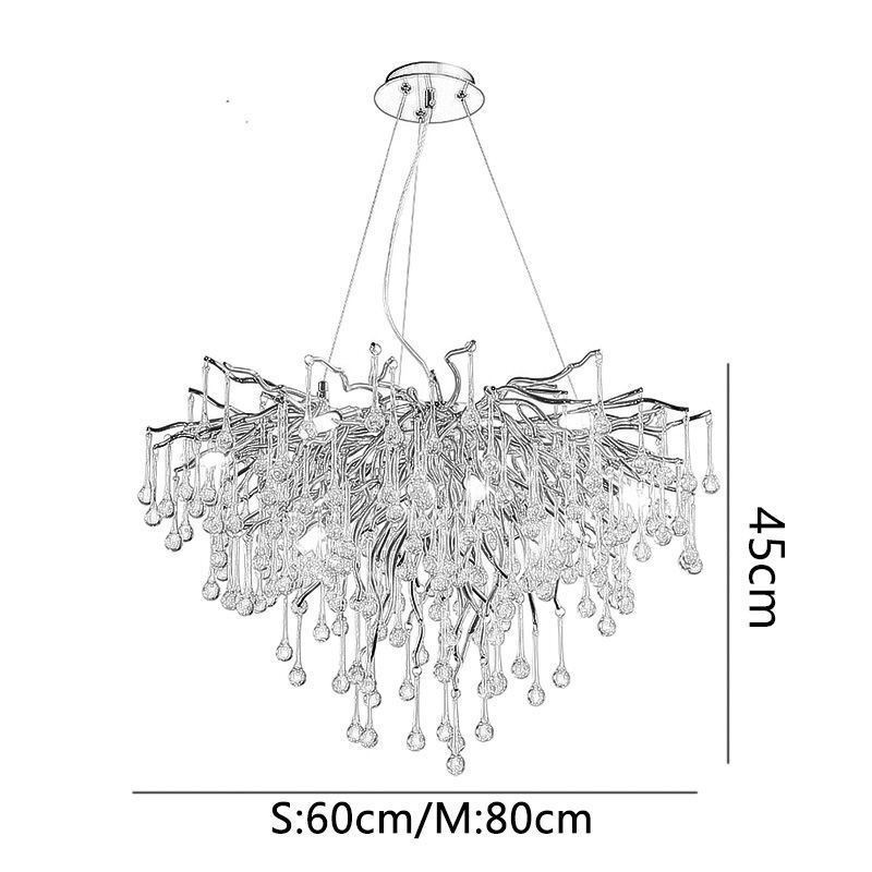 Nordic Crystal Chandelier Flower Round Shade Luxury Gold Pendant Light