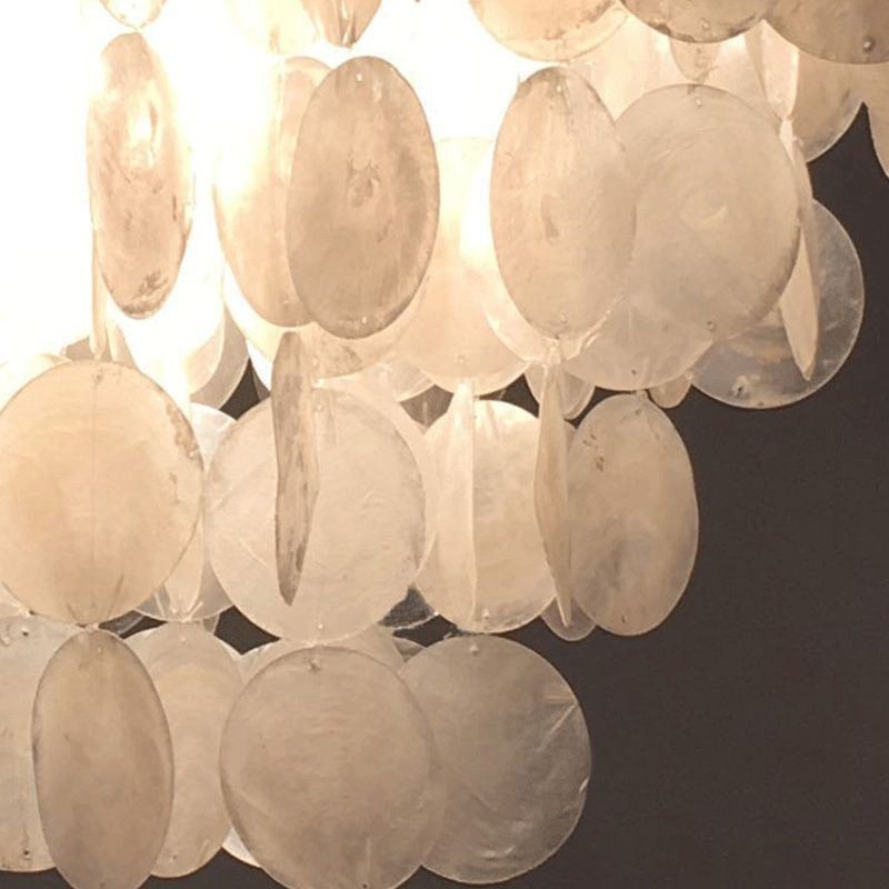 Natural Shell Chandelier Round Layered Hanging Light Dining