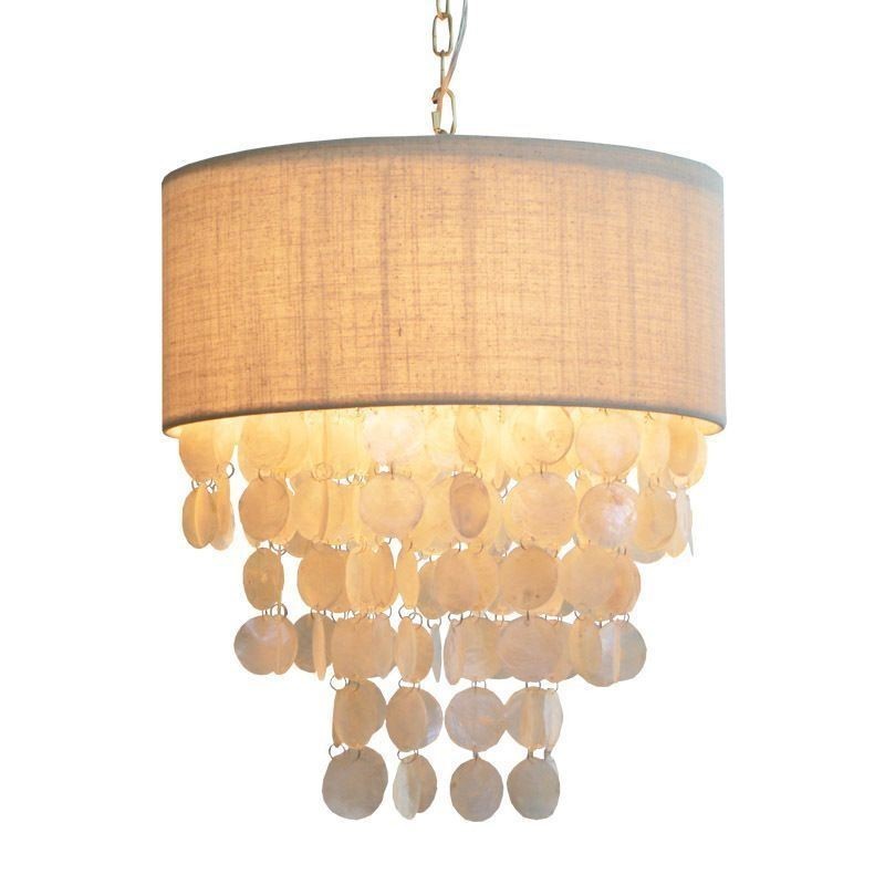 Contemporary Pendant Light Jellyfish Shells Lighting With Cylinder Lamp Shade