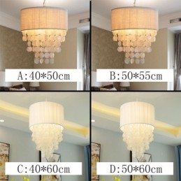 Contemporary Pendant Light Jellyfish Shells Lighting With Cylinder Lamp Shade